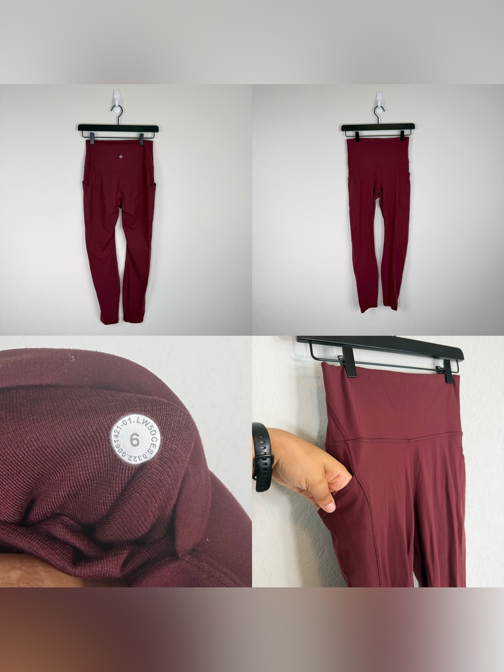 •LULULEMON• Align High-Rise Pant with Pockets 25" Burgundy Size 6